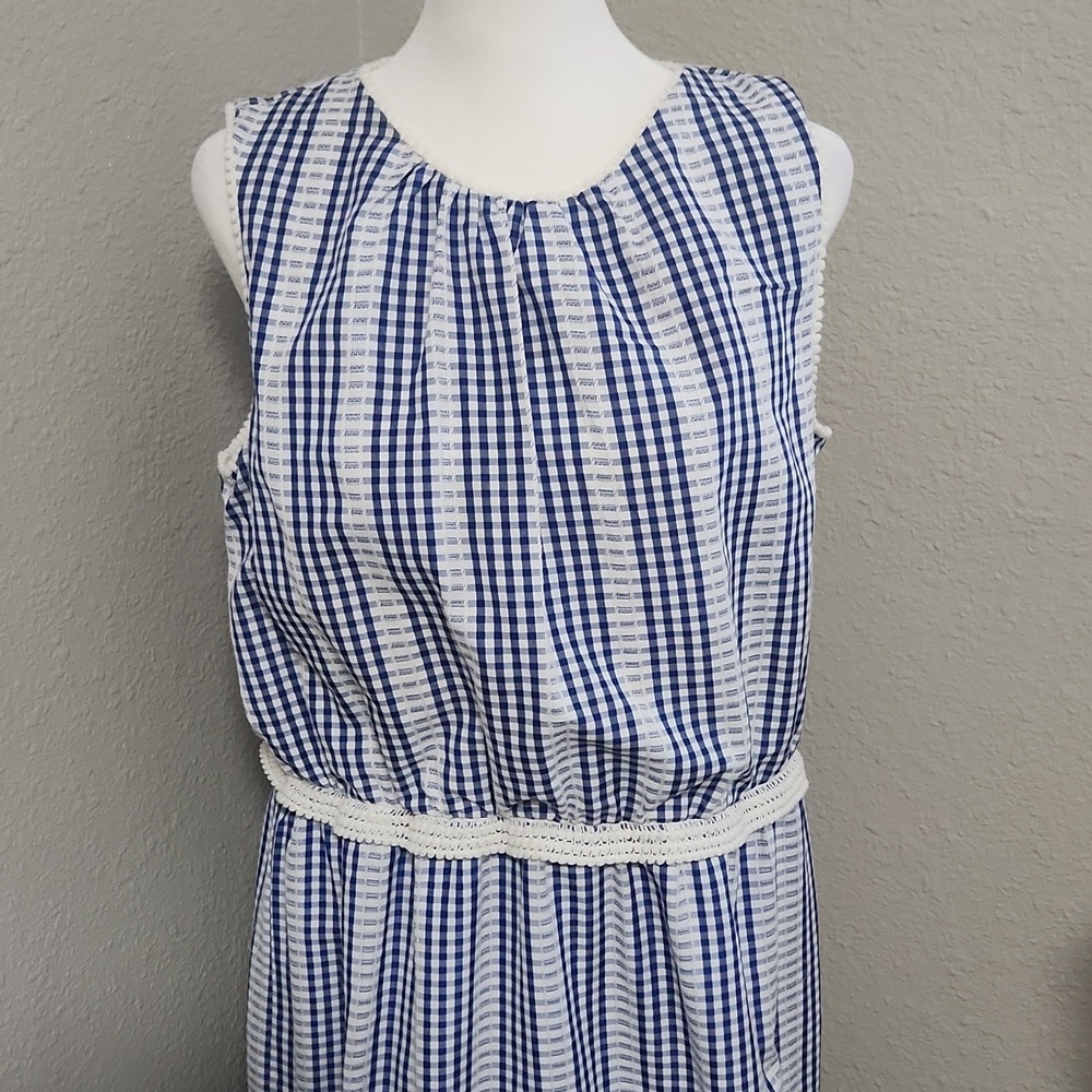 Julia Jordan Gingham Stripe Tiered Maxi Dress
